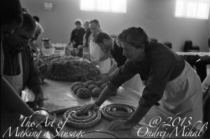 St Pauls Men Making Sausages Nov 2013
